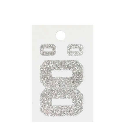 Pegable Glitter Stickers - O - Silver - 4 pcs. per sheet