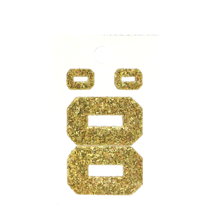 Pegable Glitter Stickers - O - Soft Gold - 4 pcs. per sheet