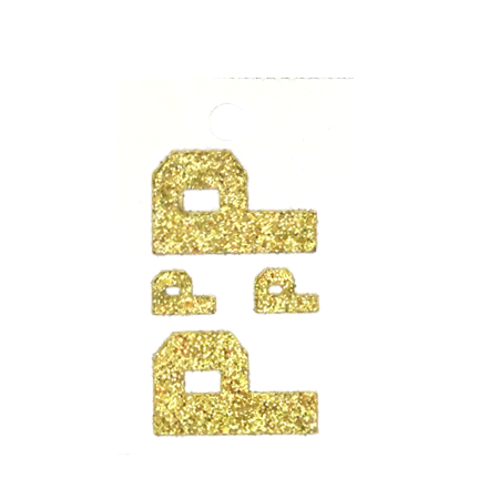 Pegable Glitter Stickers - P - Soft Gold - 4 pcs. per sheet
