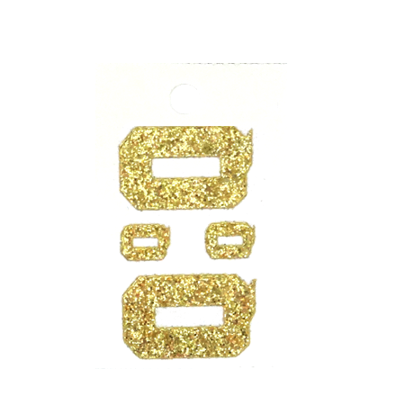 Pegable Glitter Stickers - Q - Soft Gold - 4 pcs. per sheet
