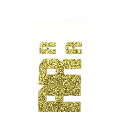 Pegable Glitter Stickers - R - Soft Gold - 4 pcs. per sheet