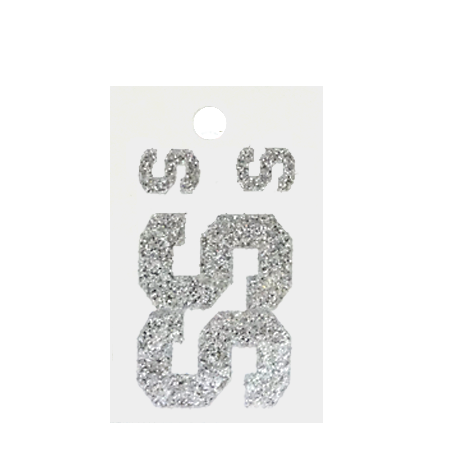 Pegable Glitter Stickers - S - Silver - 4 pcs. per sheet