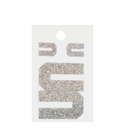 Pegable Glitter Stickers - U - Silver - 4 pcs. per sheet