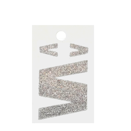 Pegable Glitter Stickers - V - Silver - 4 pcs. per sheet