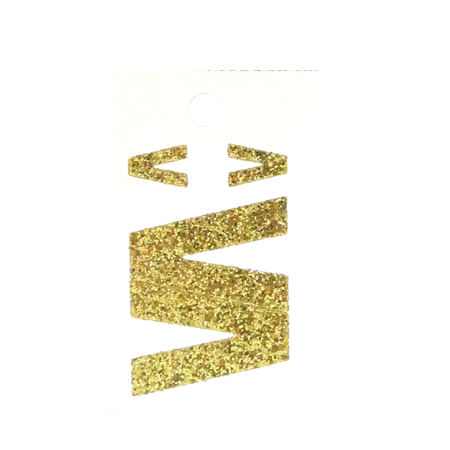 Pegable Glitter Stickers - V - Soft Gold - 4 pcs. per sheet