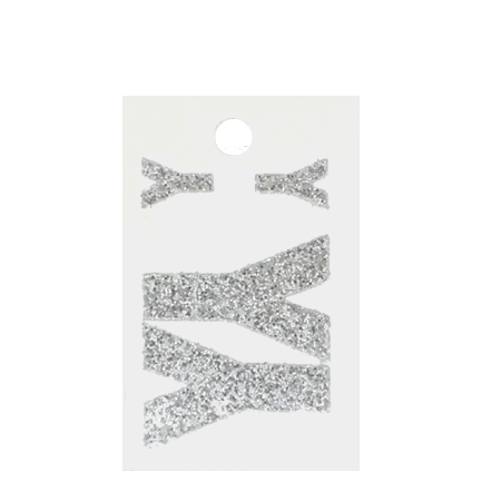 Pegable Glitter Stickers - Y - Silver - 4 pcs. per sheet