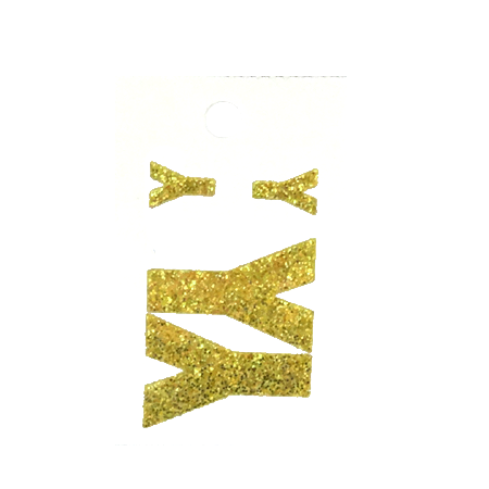 Pegable Glitter Stickers - Y - Soft Gold - 4 pcs. per sheet