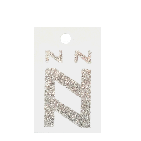 Pegable Glitter Stickers - Z - Silver - 4 pcs. per sheet