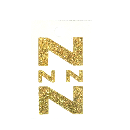 Pegable Glitter Stickers - Z - Soft Gold - 4 pcs. per sheet