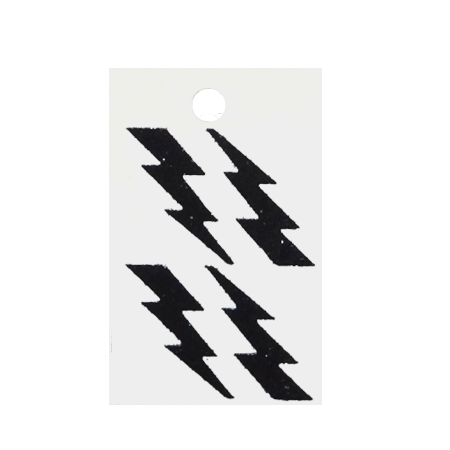 Pegable Lightning Bolt Glitter Stickers - Black - 4 pcs. per sheet