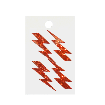 Pegable Lightning Bolt Glitter Stickers - Orange - 4 pcs. per sheet