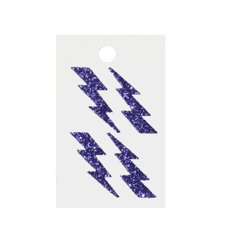 Pegable Lightning Bolt Glitter Stickers - Purple - 4 pcs. per sheet