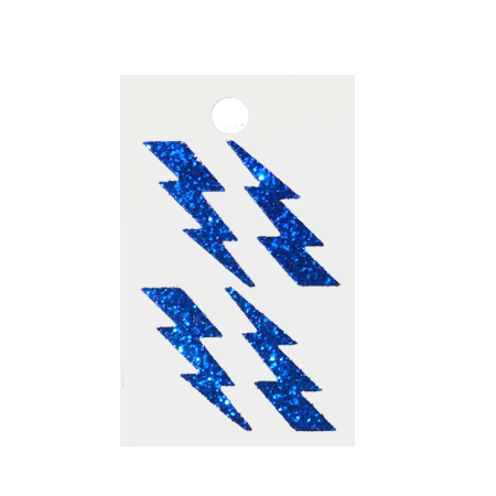Pegable Lightning Bolt Glitter Stickers - Royal - 4 pcs. per sheet