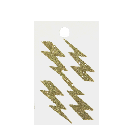 Pegable Lightning Bolt Glitter Stickers - Soft Gold - 4 pcs. per sheet