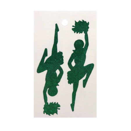 Pegable Cheerleader Glitter Stickers - Emerald - 2 pcs. per sheet