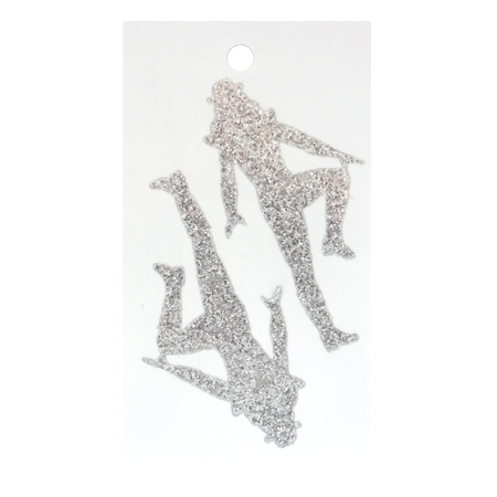 Pegable Drill Team Glitter Stickers - Silver - 2 pcs. per sheet