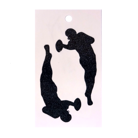 Pegable Football Player Glitter Stickers - Black - 2 pcs. per sheet