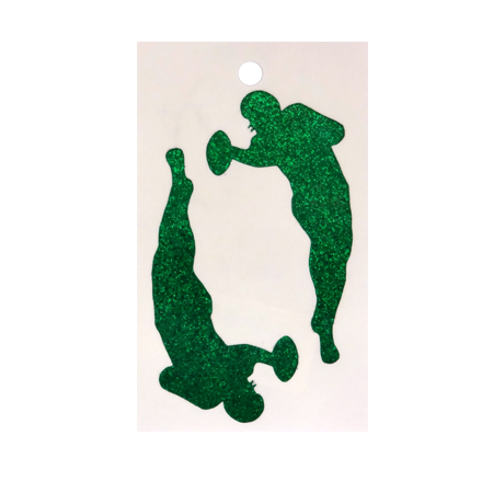 Pegable Football Player Glitter Stickers - Emerald - 2 pcs. per sheet