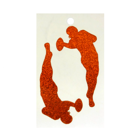 Pegable Football Player Glitter Stickers - Orange - 2 pcs. per sheet