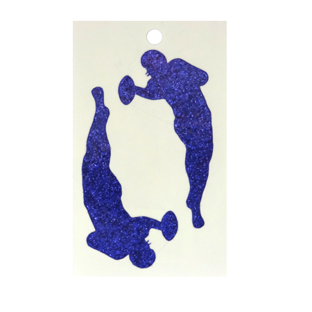 Pegable Football Player Glitter Stickers - Purple - 2 pcs. per sheet