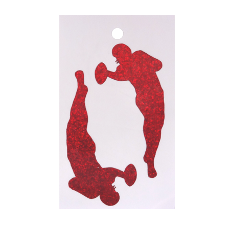 Pegable Football Player Glitter Stickers - Red - 2 pcs. per sheet