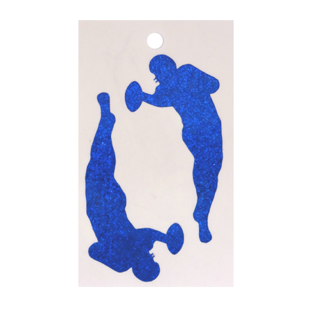 Pegable Football Player Glitter Stickers - Royal - 2 pcs. per sheet