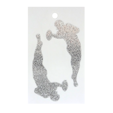 Pegable Football Player Glitter Stickers - Silver - 2 pcs. per sheet