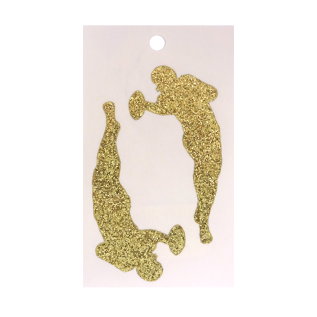 Pegable Football Player Glitter Stickers - Soft Gold - 2 pcs. per sheet