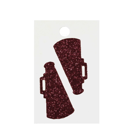Pegable Megaphone Glitter Stickers - Burgundy - 2 pcs. per sheet