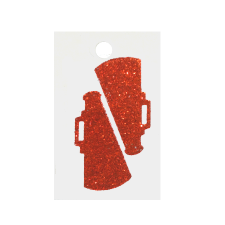 Pegable Megaphone Glitter Stickers - Orange - 2 pcs. per sheet