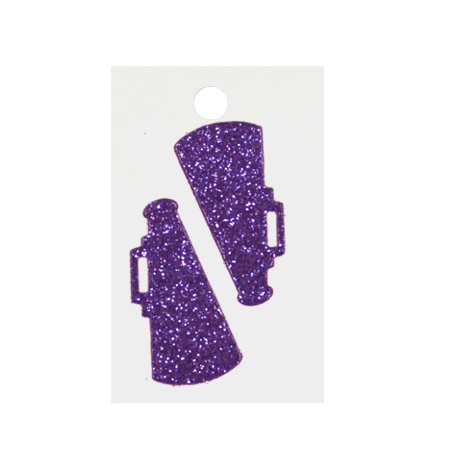 Pegable Megaphone Glitter Stickers - Purple - 2 pcs. per sheet