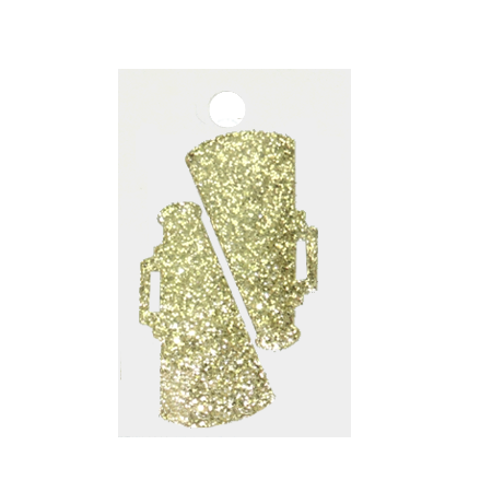 Pegable Megaphone Glitter Stickers - Soft Gold - 2 pcs. per sheet