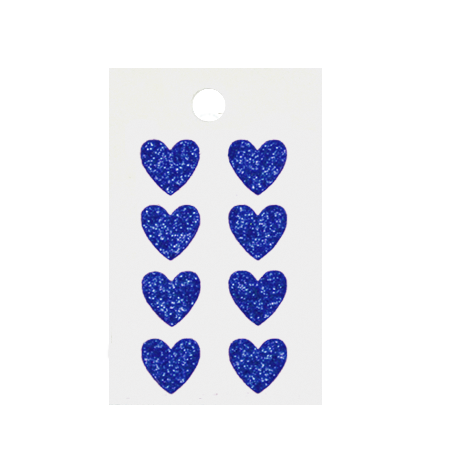 Pegable Mini Heart Glitter Stickers - Royal - 8 pcs. per sheet