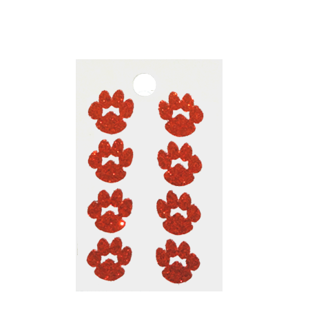 Pegable Mini Paw Glitter Stickers - Orange - 8 pcs. per sheet