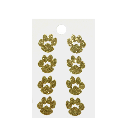Pegable Mini Paw Glitter Stickers - Soft Gold - 8 pcs. per sheet