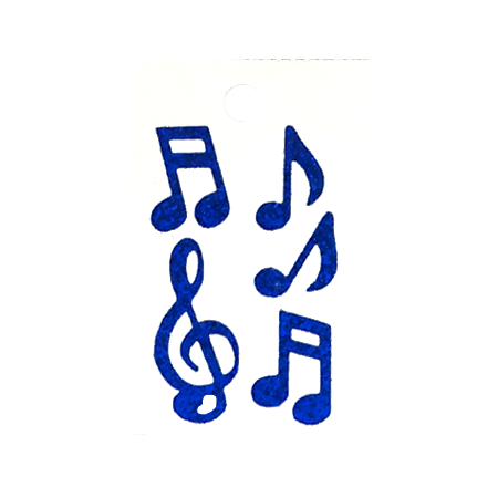 Pegable Music Notes Glitter Stickers - Royal - 5 pcs. per sheet