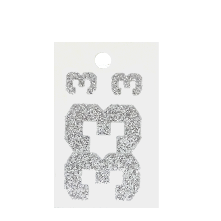 Pegable Glitter Stickers - 3 - Silver - 4 pcs. per sheet