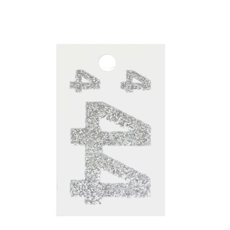Pegable Glitter Stickers - 4 - Silver - 4 pcs. per sheet