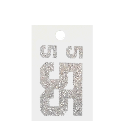 Pegable Glitter Stickers - 5 - Silver - 4 pcs. per sheet