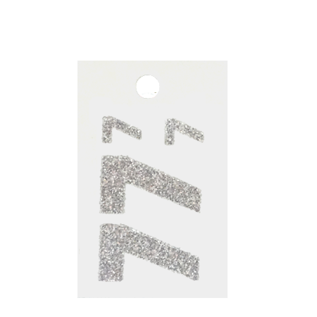 Pegable Glitter Stickers - 7 - Silver - 4 pcs. per sheet