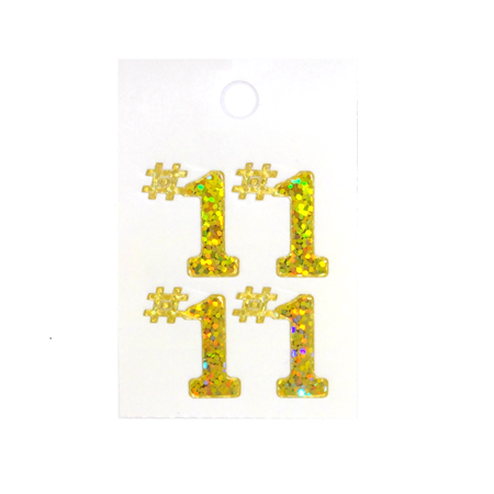 Pegable "#1" Sticker - Holographic Gold - 4 per sheet