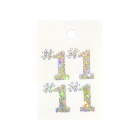 Pegable "#1" Sticker - Holographic Silver - 4 per sheet