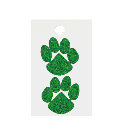 Pegable Paw Glitter Stickers - Emerald - 2 pcs. per sheet