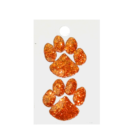 Pegable Paw Glitter Stickers - Orange - 2 pcs. per sheet