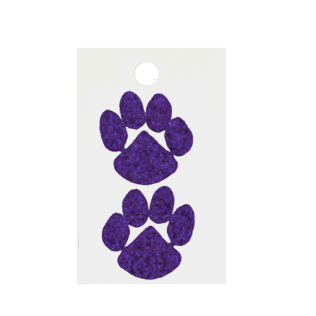 Pegable Paw Glitter Stickers - Purple - 2 pcs. per sheet