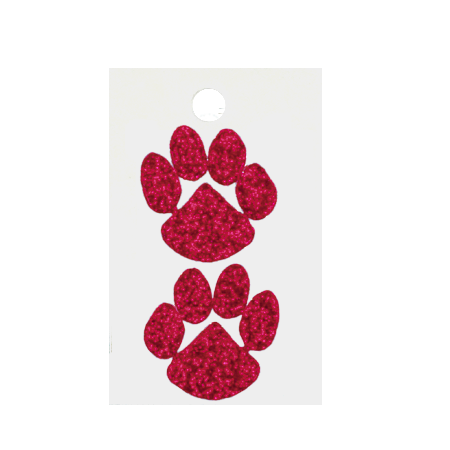 Pegable Paw Glitter Stickers - Red - 2 pcs. per sheet