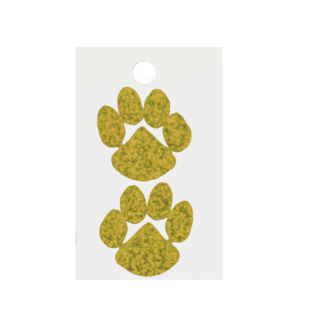 Pegable Paw Glitter Stickers - Soft Gold - 2 pcs. per sheet