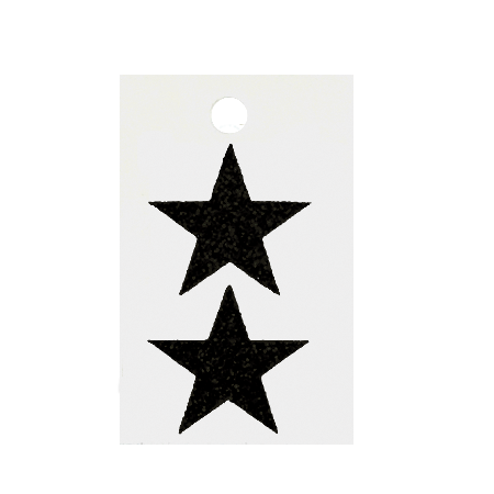 Pegable Star Glitter Stickers - Black - 2 pcs. per sheet