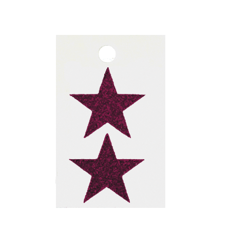 Pegable Star Glitter Stickers - Burgundy - 2 pcs. per sheet