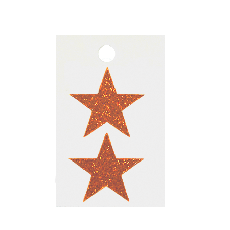 Pegable Star Glitter Stickers - Orange - 2 pcs. per sheet